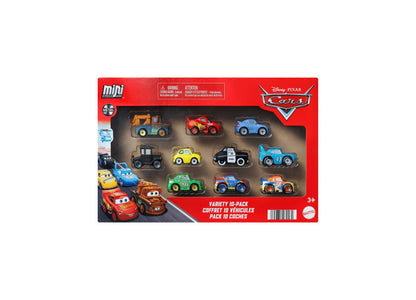 Cars Mini Racers 10-Pack die-cast toy vehicles set with red, yellow, blue and black cars
