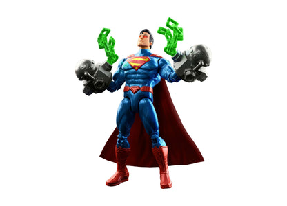 DC Comics Heat Vision Superman 6.5" Action Figure with light-up effects, holding green energy effects, wearing blue s...