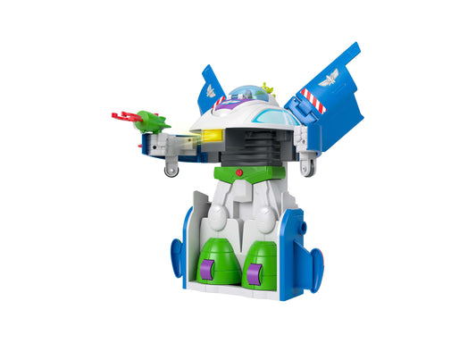 Imaginext Toy Story 3-in-1 Transforming Spaceship with blue, green, and white colors