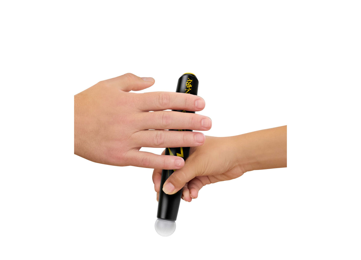 Mattel Pictionary Air Takeover Drawing Game with black air pen held by two hands