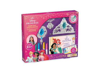 Make It Real Doodle Gems Disney Princess-Inspired Book and Royal Accessories Activity, Ages 6+