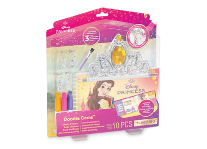 Make It Real Doodle Gems Disney Princess Belle-Inspired Book and Royal Accessories Activity, Ages 6+