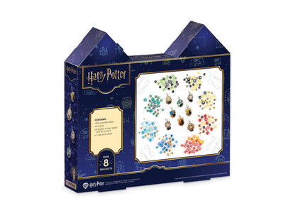 Harry Potter Hogwarts Castle Style DIY Bracelet Kit box showing beads and charms in house colors