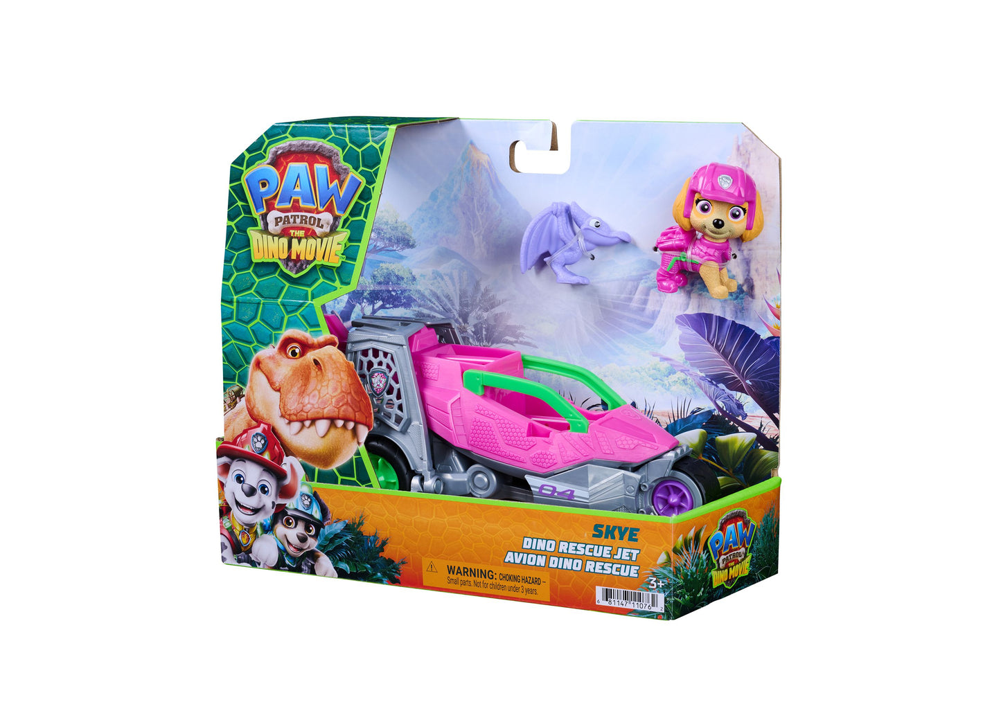 Paw Patrol Dino Movie Skye Dino Rescue Jet pink vehicle toy set