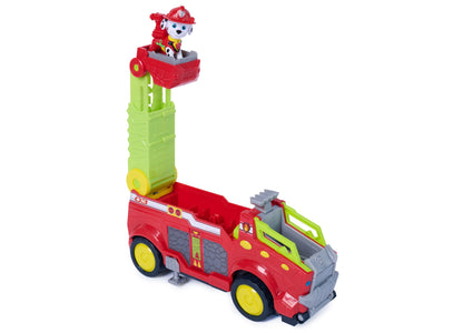 Paw Patrol Rise Roll red rescue vehicle with extendable green ladder and water launcher