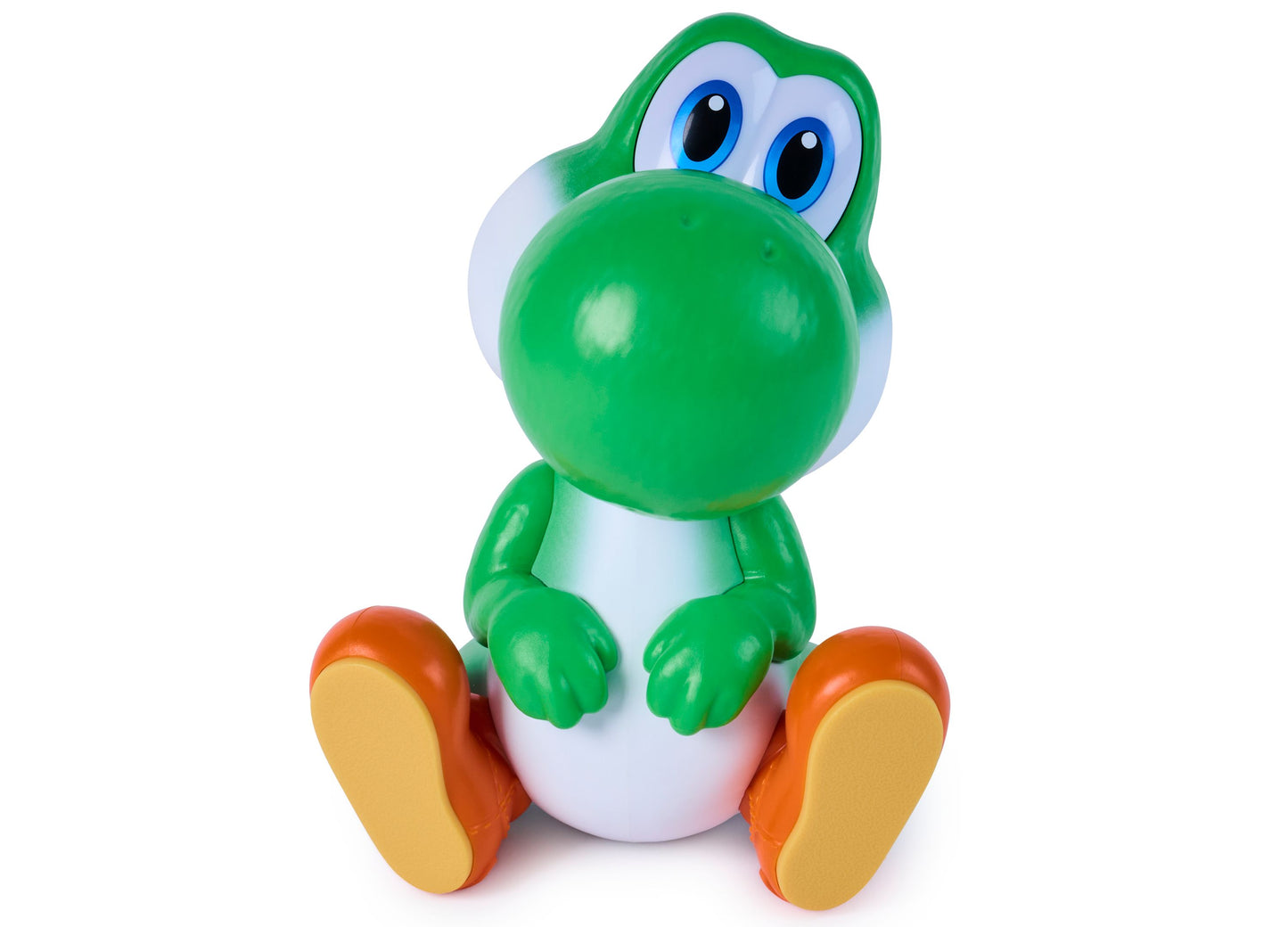 Super Mario Hatchin' Yoshi Interactive Figure in green with white belly and orange feet