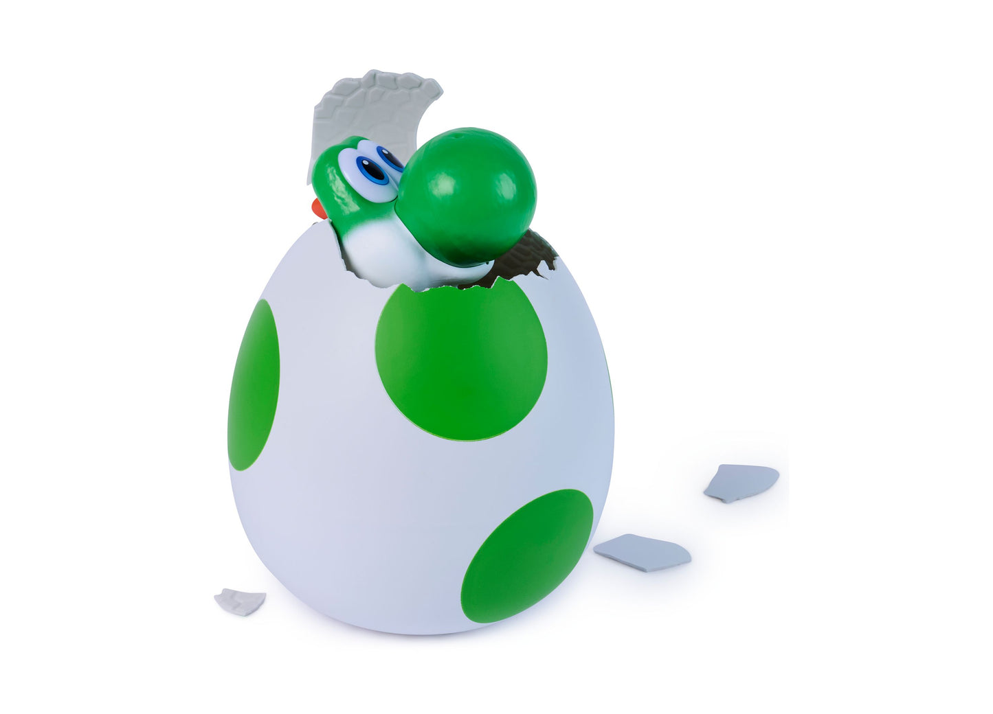 Hatchin' Yoshi Interactive Figure with green egg and white shell, hatching pose