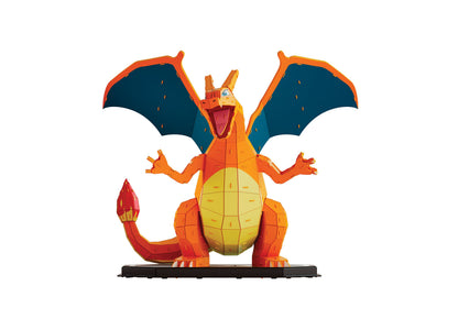 Pokemon 4D Build Charizard 223-Piece 3D Puzzle featuring orange, yellow, and teal dragon character with wings spread ...