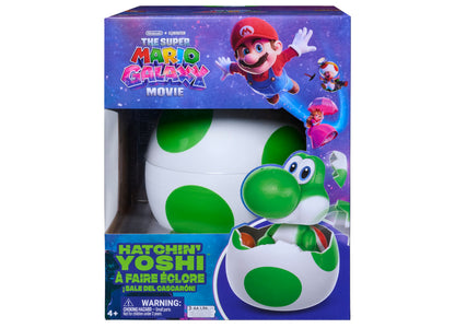 Super Mario Hatchin' Yoshi interactive figure with green and white egg design