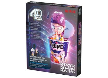 Spin Master Rumi KPop Ramen Cup 3D Puzzle box featuring pink anime character in noodle cup