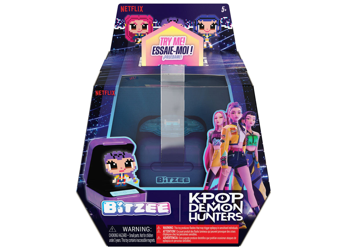 Bitzee KPop Demon Hunters interactive digital pet with holographic pod and three K-pop characters