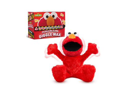 Sesame Street Elmo's Sesame Snacks Interactive Vending Machine Playset box with red plush toy