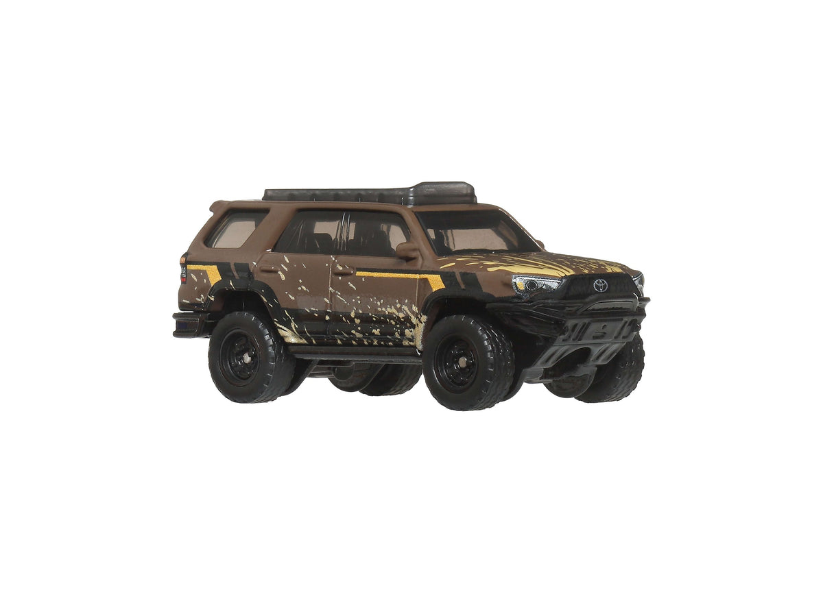 Matchbox 1:64 Scale Desert Chase Escape 4-piece die-cast vehicle set featuring brown and yellow Toyota 4Runner with r...