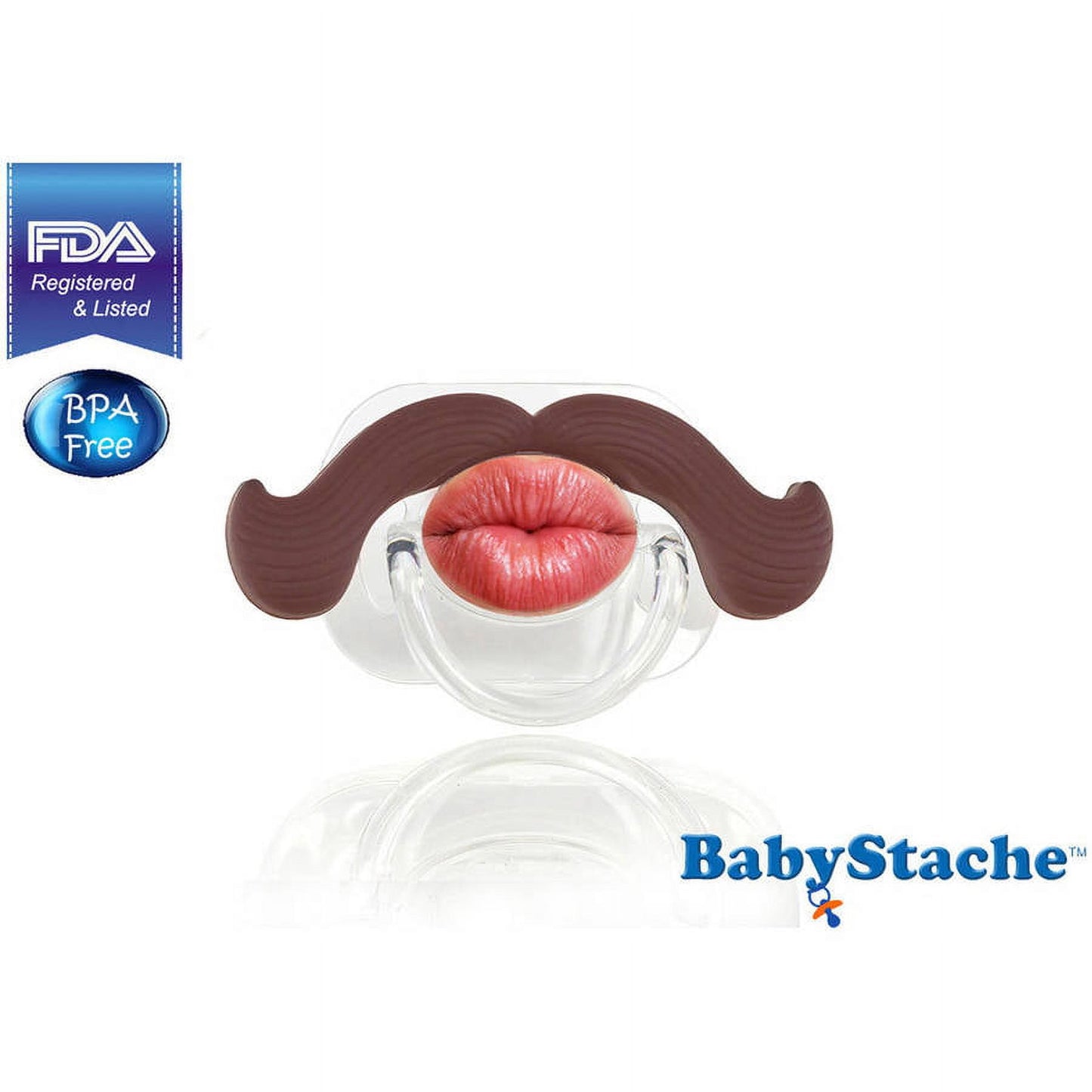 Babystache Kissable Mustache & Lips Baby Pacifier