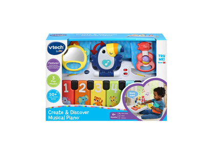 VTech Create & Discover Musical Piano with colorful keys, interactive toys, and music features for babies 6+ months