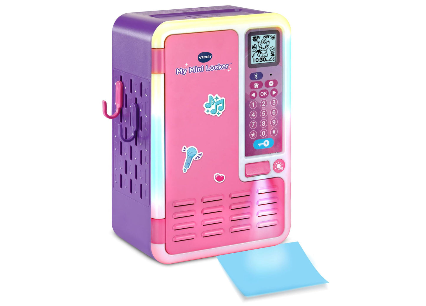 VTech My Mini Locker pink and purple Bluetooth music toy with digital keypad and clock display