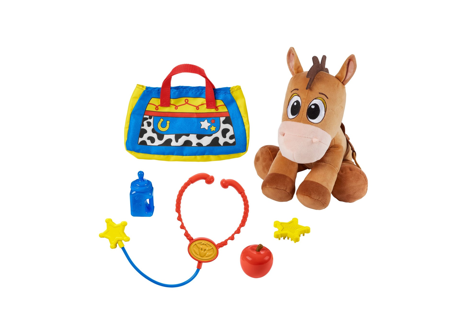 Imaginext Bullseye 9" Care Kit Plush with blue carry bag, stethoscope, and accessories