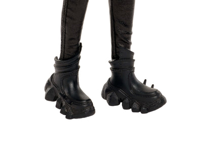 Battle Rumi 10.5" doll feet with black demon hunter boots and posable joints