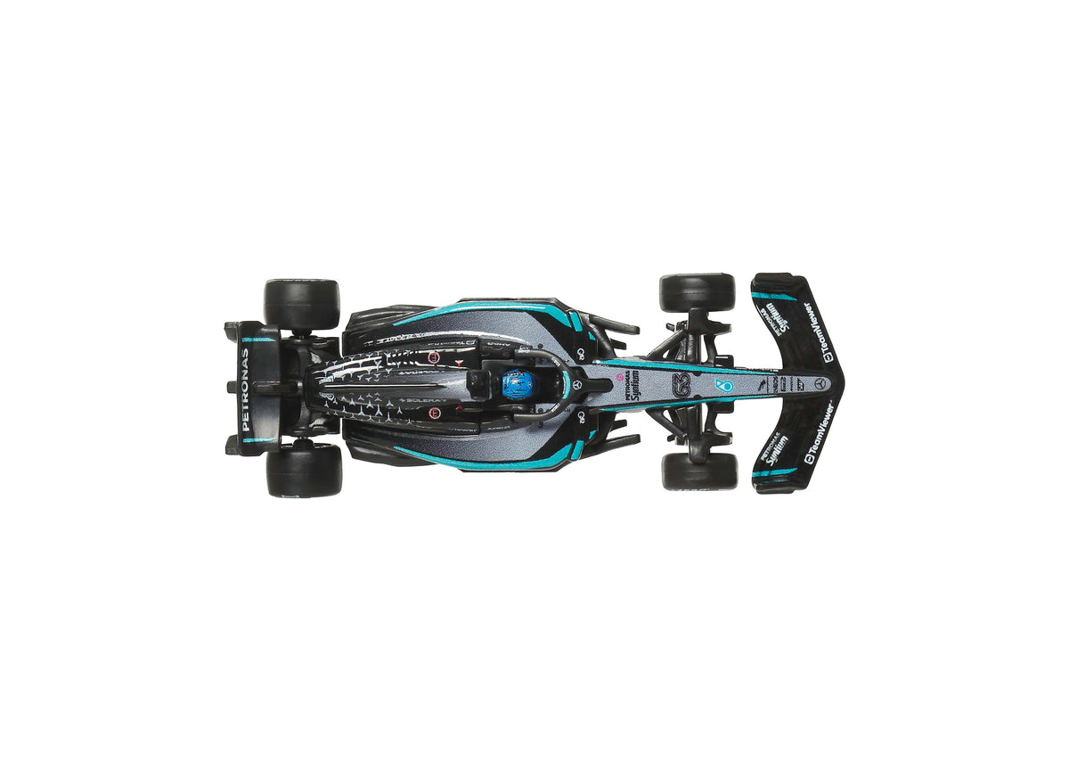 Hot Wheels 1:64 Scale Mercedes-AMG PETRONAS Formula One Premium Die-Cast Race Car, 2-Pack