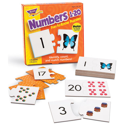 Trend Enterprises Counting Fun 20 Two-Sided Number Puzzles - 40 pc