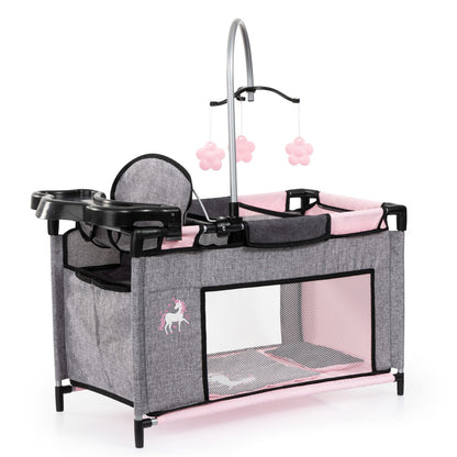 Bayer Design Dolls: Multi-Bed - Grey, Pink, Fairy - Playpen Accessory For Dolls Up To 18"