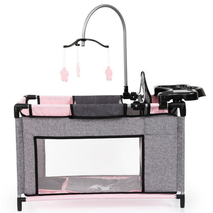 Bayer Design Dolls: Multi-Bed - Grey, Pink, Fairy - Playpen Accessory For Dolls Up To 18"
