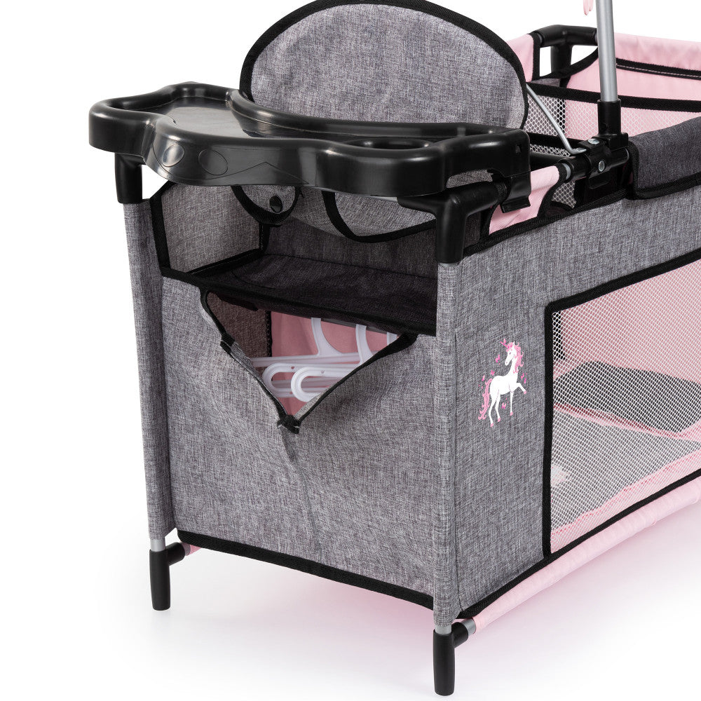 Bayer Design Dolls: Multi-Bed - Grey, Pink, Fairy - Playpen Accessory For Dolls Up To 18"