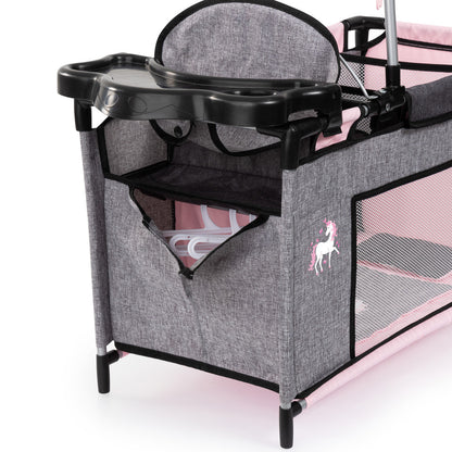Bayer Design Dolls: Multi-Bed - Grey, Pink, Fairy - Playpen Accessory For Dolls Up To 18"