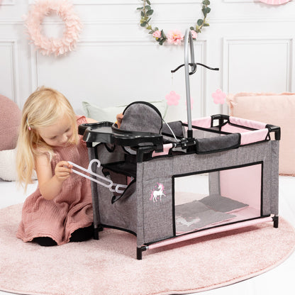 Bayer Design Dolls: Multi-Bed - Grey, Pink, Fairy - Playpen Accessory For Dolls Up To 18"