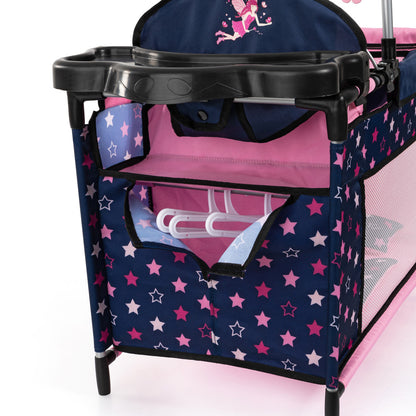 Bayer Design Dolls: Multi-Bed - Navy, Pink, Fairy, Stars - Playpen For Dolls Up To 18"