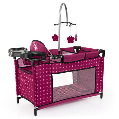Bayer Design Dolls: Multi Bed - Hot Pink, Dots, Fairy - Playpen For Dolls Up To 18"