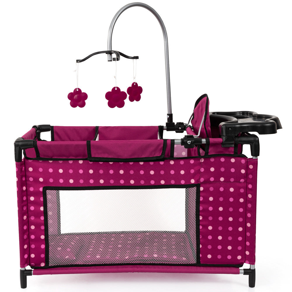 Bayer Design Dolls: Multi Bed - Hot Pink, Dots, Fairy - Playpen For Dolls Up To 18"