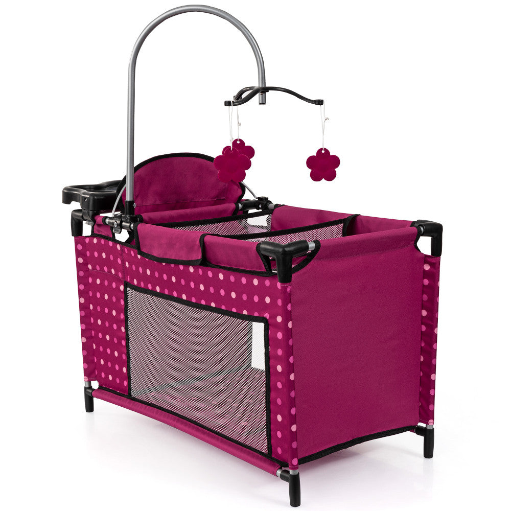 Bayer Design Dolls: Multi Bed - Hot Pink, Dots, Fairy - Playpen For Dolls Up To 18"