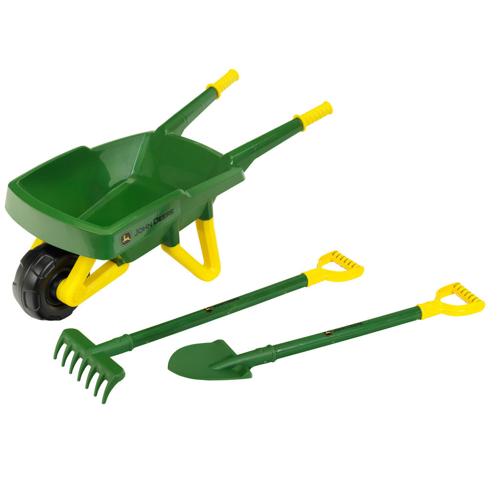 John Deere: Wheelbarrow Set - Green & Yellow - 3pc, Kids Ages 3+