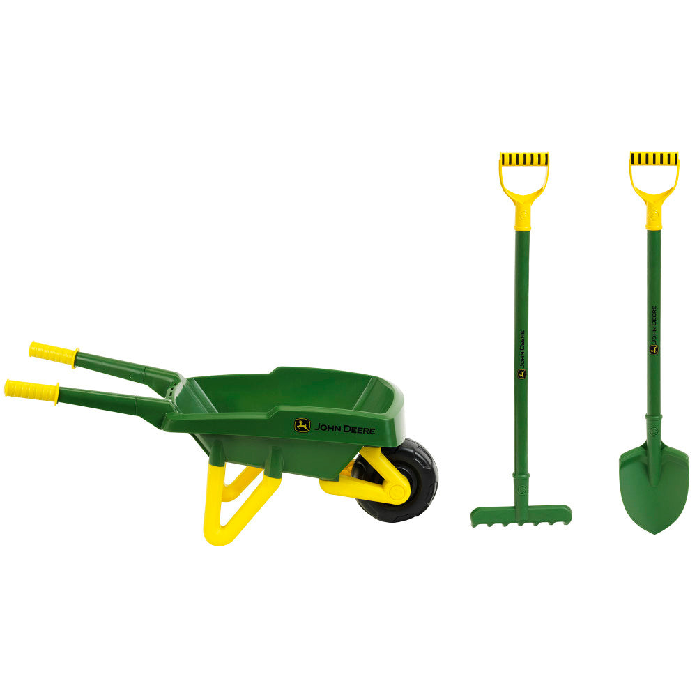 John Deere: Wheelbarrow Set - Green & Yellow - 3pc, Kids Ages 3+