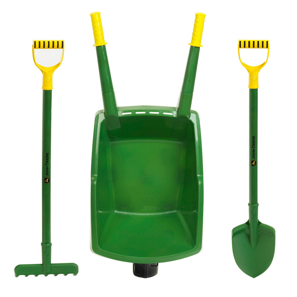 John Deere: Wheelbarrow Set - Green & Yellow - 3pc, Kids Ages 3+