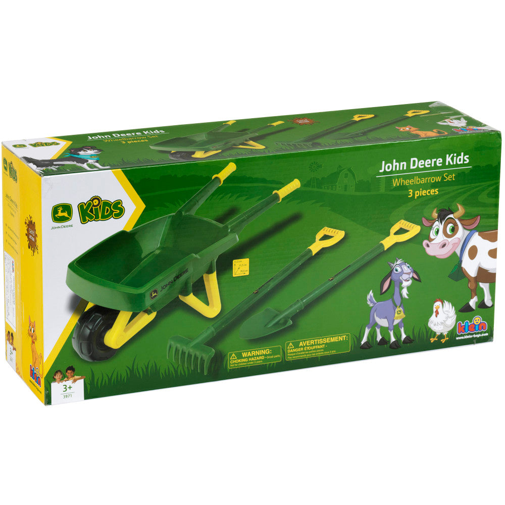 John Deere: Wheelbarrow Set - Green & Yellow - 3pc, Kids Ages 3+