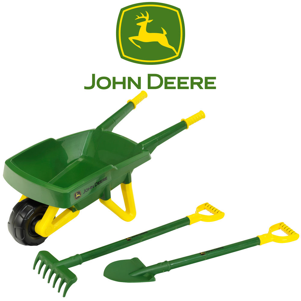 John Deere: Wheelbarrow Set - Green & Yellow - 3pc, Kids Ages 3+