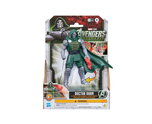Marvel Doctor Doom 6" Action FX Electronic Action Figure in green and gray armor with cape