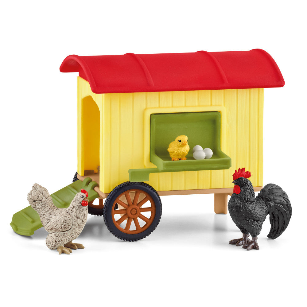 Schleich Farm World Mobile Chicken Coop Playset - Exclusive Toy Set for Kids Age 3+