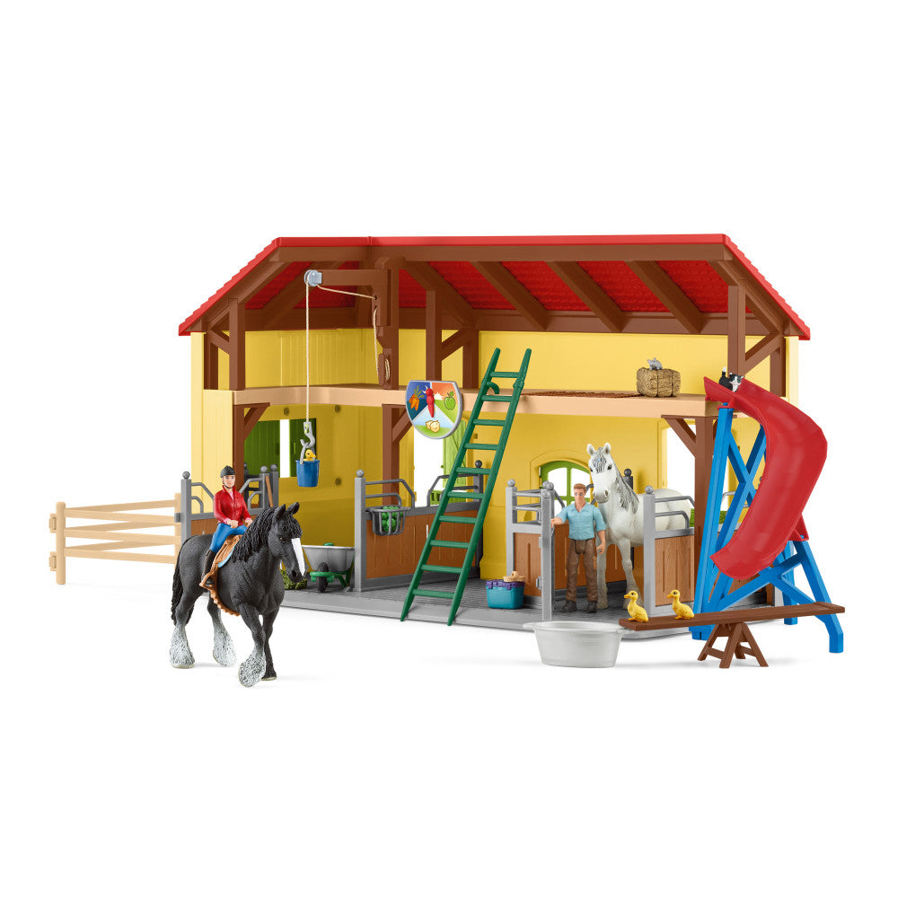 Schleich Farm World Horse Stable Playset - 31 Pieces, Pretend Play for Kids Ages 3+