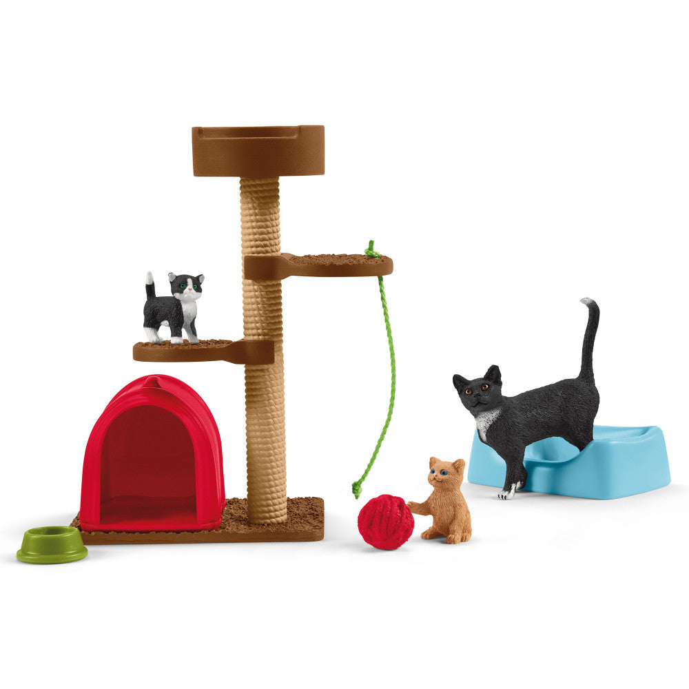 Schleich Farm World Playtime for Cute Cats Animal Figure Playset