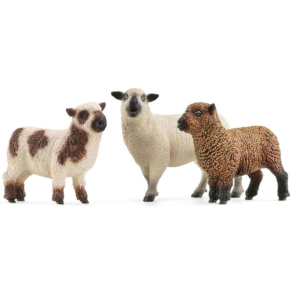 Schleich Farm World 3pc Hampshire and Southdown Sheep Figures