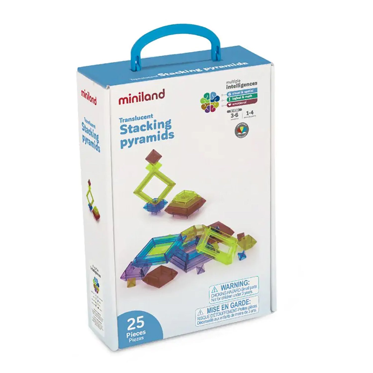 Miniland Educational Translucent Stacking Pyramids - STEM Learning Toy ...