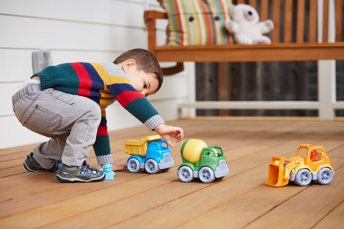 Green Toys Eco-Friendly Mixer Construction Truck - Green/Yellow
