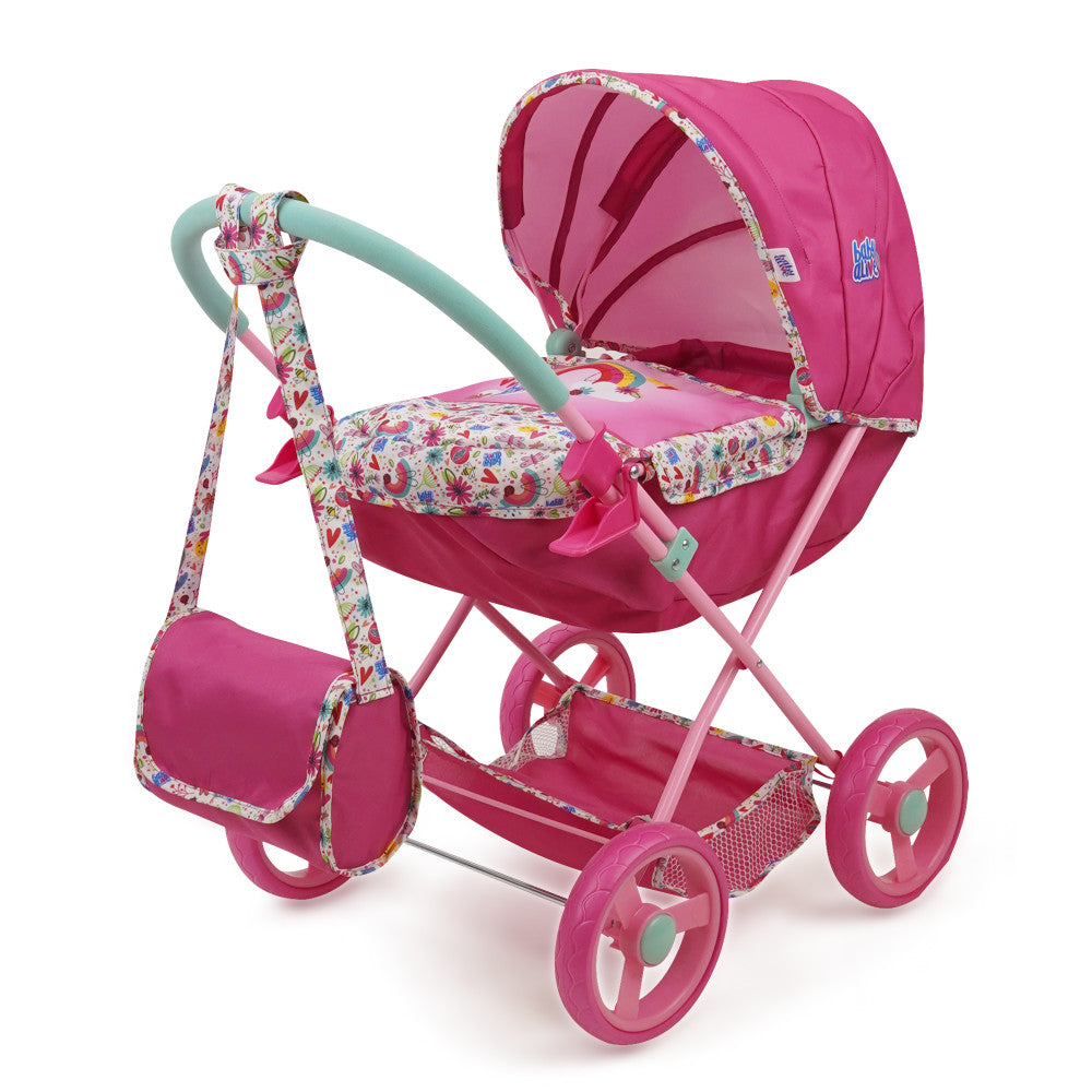 Baby Alive Deluxe Classic Doll Pram, Pink & Rainbow - Doll Stroller Playset
