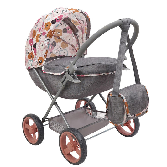 509 Crew: Melange Flora - Deluxe Doll Pram - Matching Shoulder Bag, Kid Age 3+