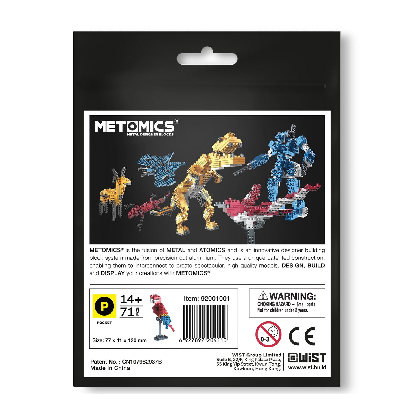 Metomics Wild Animals Collection Scarlet Macaw Parrot Model Kit