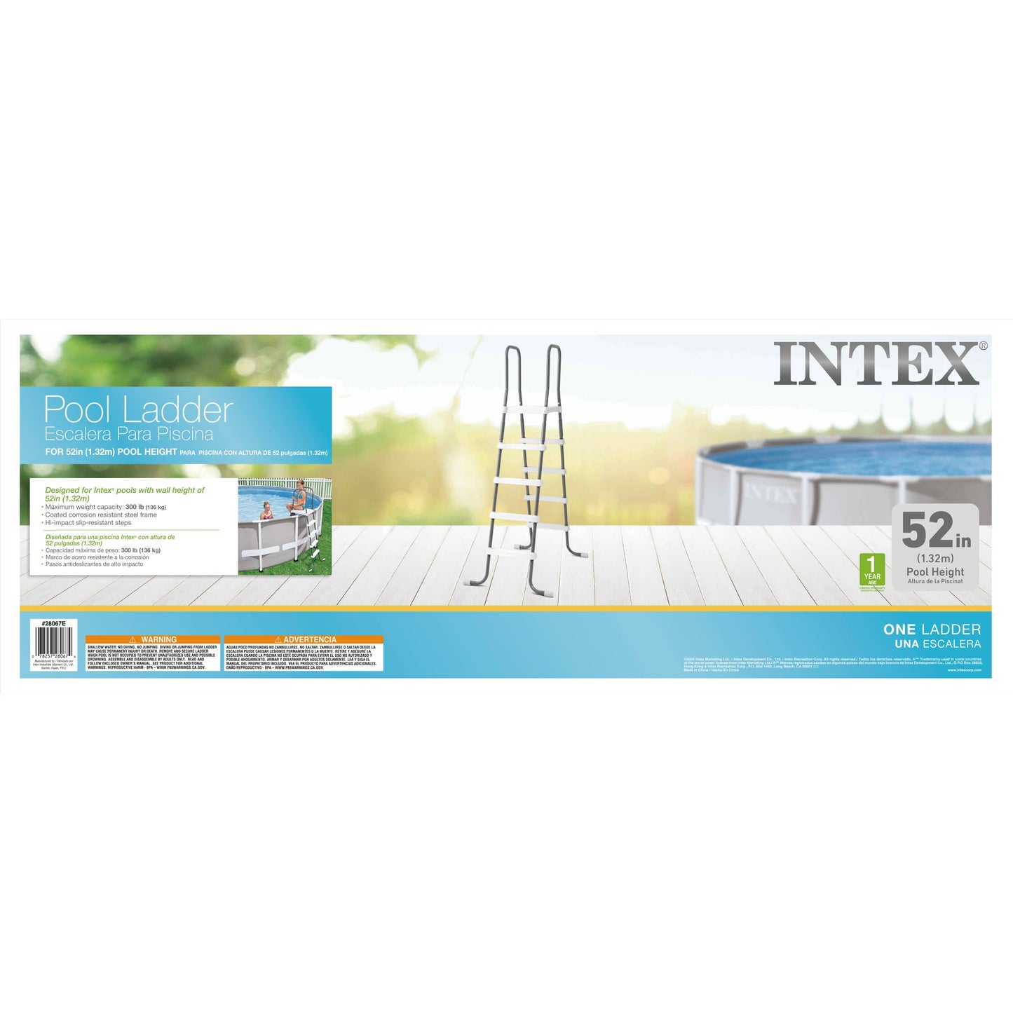 Intex Coated Steel 52" Pool Ladder with Enhanced Stability