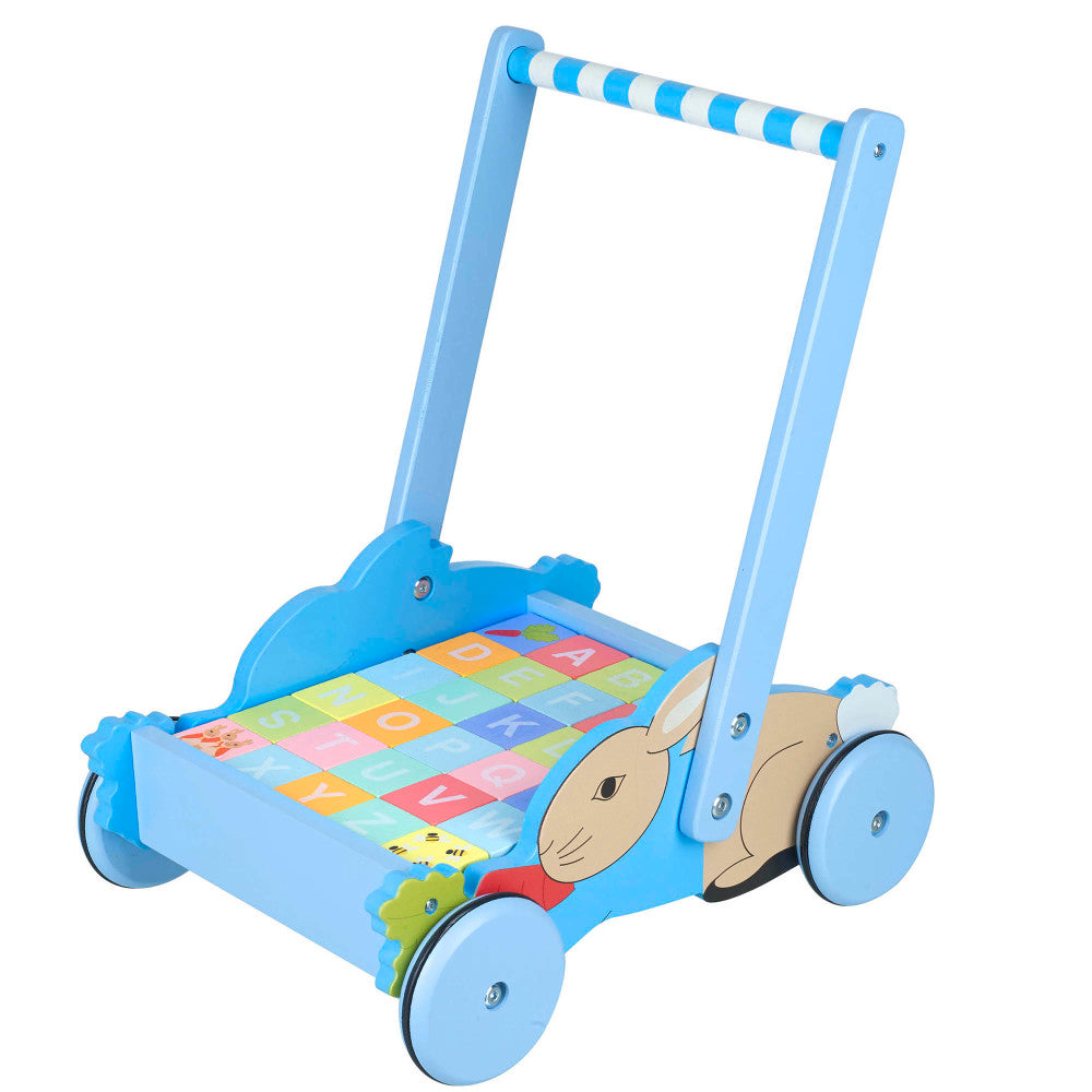 Peter Rabbit Wooden Block Trolley - Push & Pull Learning Toy for Toddl ...